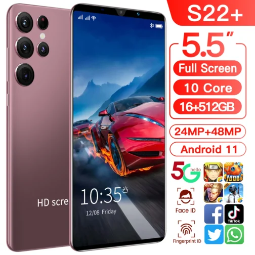 2022 New S22 6.8 inch screen smartphone 16GB+512GB 5200mAh 5G Unlock phones mobile android smartphone Global Version