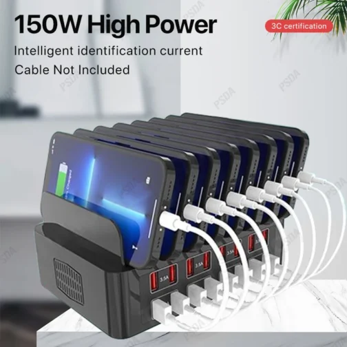 EONLINE 3D 150W Universal Multi USB Charger 16 Port USB 3.5A Fast Charging Station Stand For Iphone Ipad Samsung Xiaomi Tablet